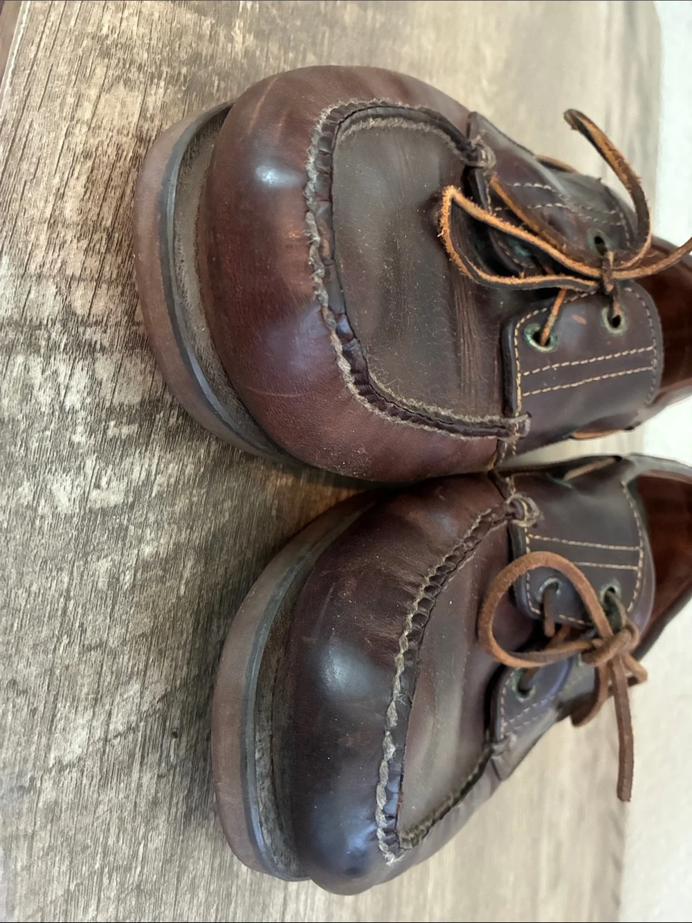 Timberland Dark Brown Leather Moc-Toe Boat Shoes
